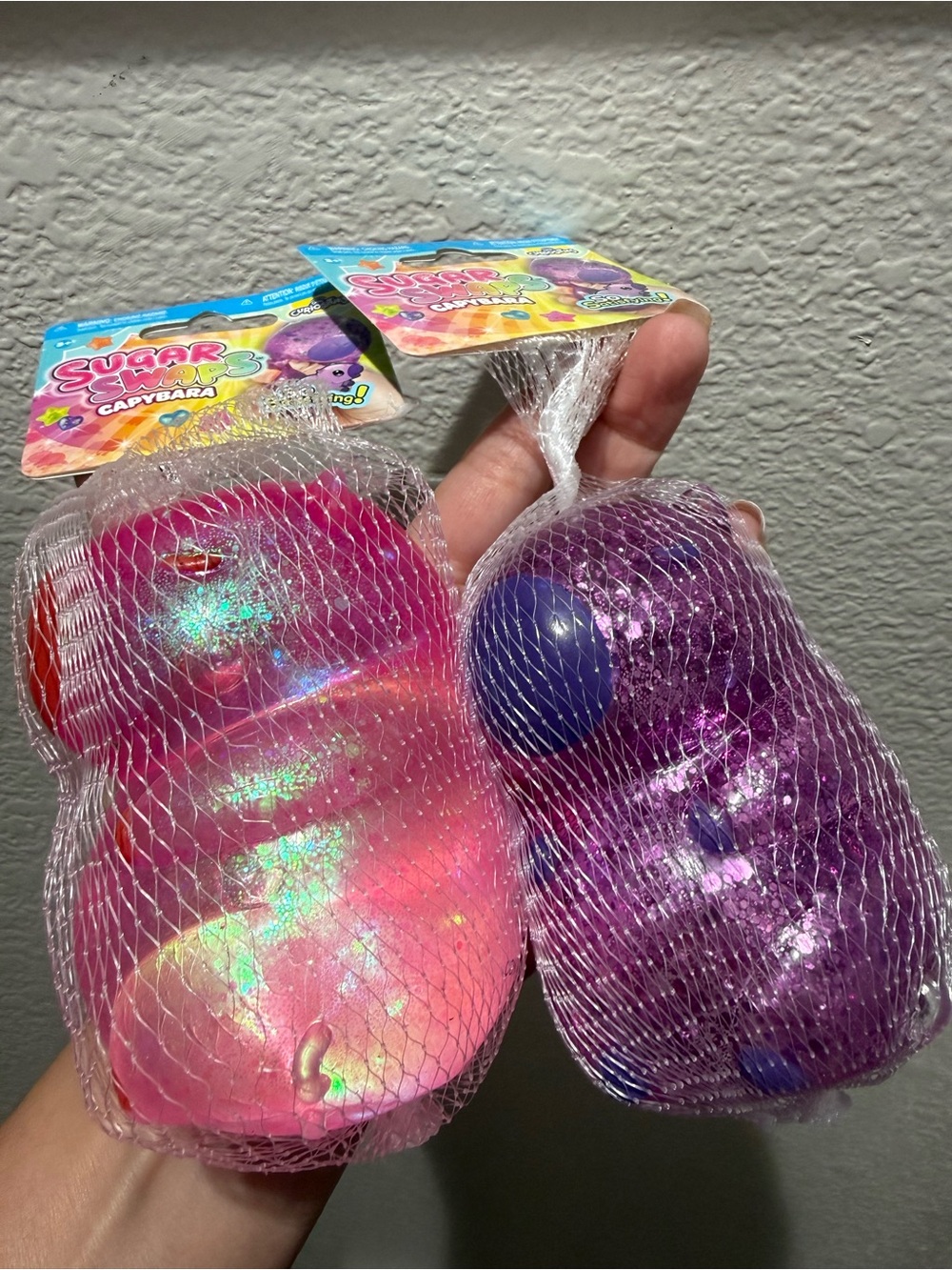 Bundle of 2 ORB Curiosities Sugar Swaps Capybara Squishy. Pink & Purple. New